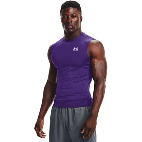 Under Armour - Mens Hg Armour Comp Sl Tank Top, size small US mens, color purple - Picture 1 of 5